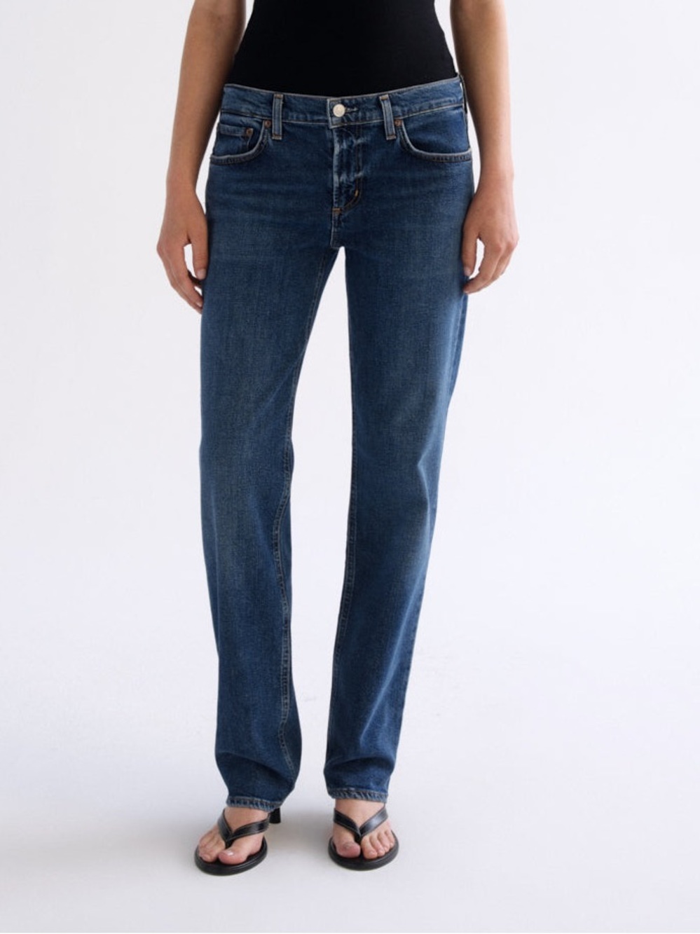 Agolde Low Rise Slim Weightless Stretch Jeans in Slick Wash NWT